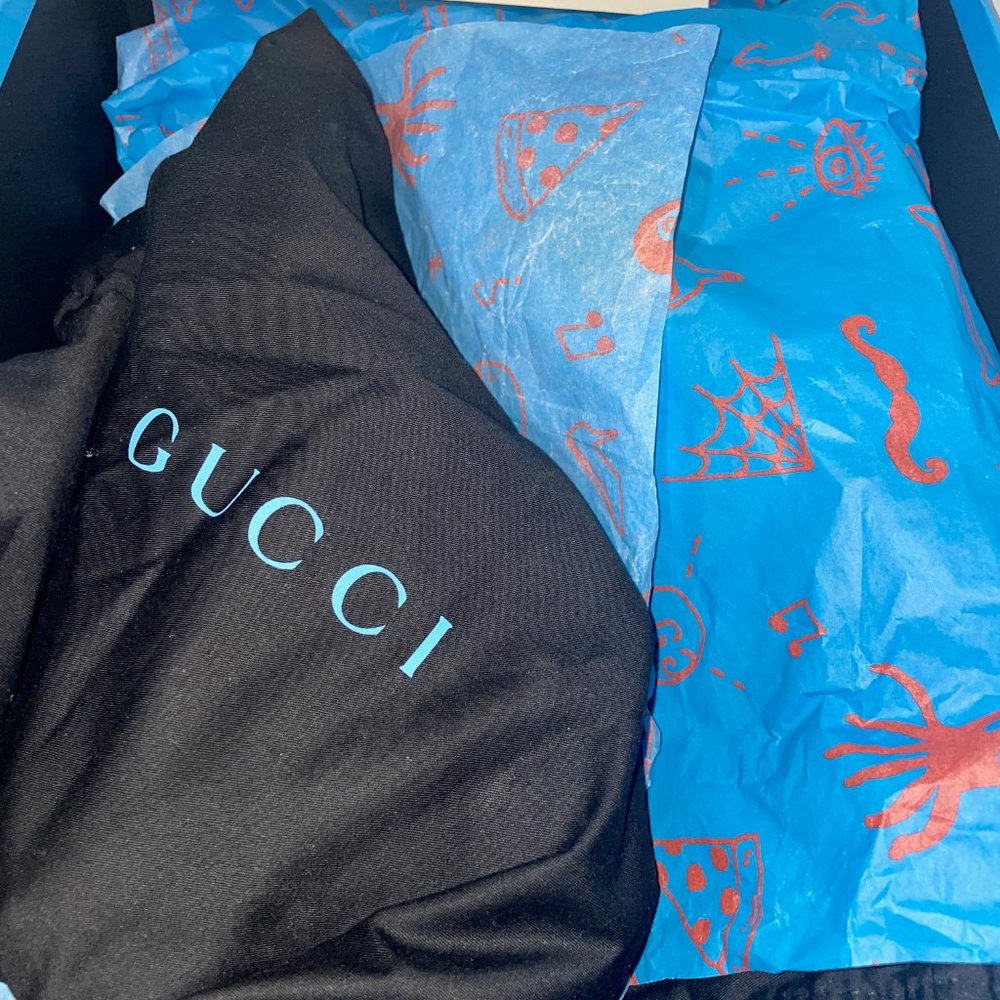 Gucci Ghost Logo High-top Star Leather Sneakers - Picture 14 of 14